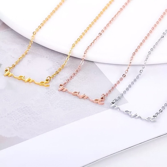 ⚜️𝟯𝟬%𝗢𝗙𝗙 𝗯𝘂𝗻𝗱𝗹𝗲𝘀 𝟯+⚜️ NEW Mama Handwriting Stainless Steel Necklace - Picture 4 of 15